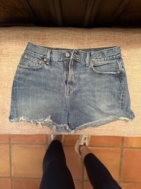 YSLETA HIGH-RISE DENIM SHORT